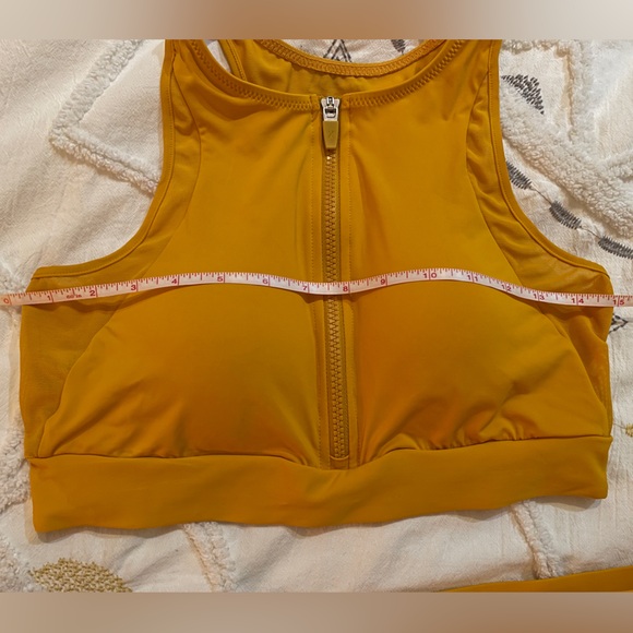 knix Golden Mustard High Neck Zip Bikini Set - Picture 6 of 11